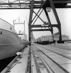 171569 Afbeelding van de overslag van containers van rederij Sea-Land in de Beatrixhaven te Rotterdam.